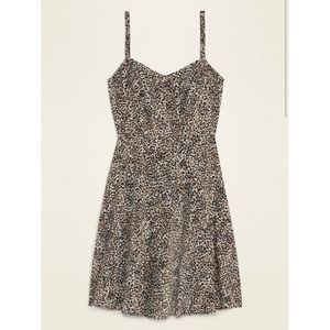 Leopard Printed Fit & Flare Cami Mini Dress
